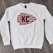 Sequin Holiday Arrowhead Cake Chiefs Sweatshirt