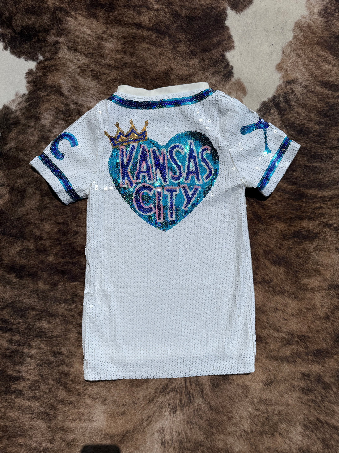 KIDS Royals Sequin Dress (white)
