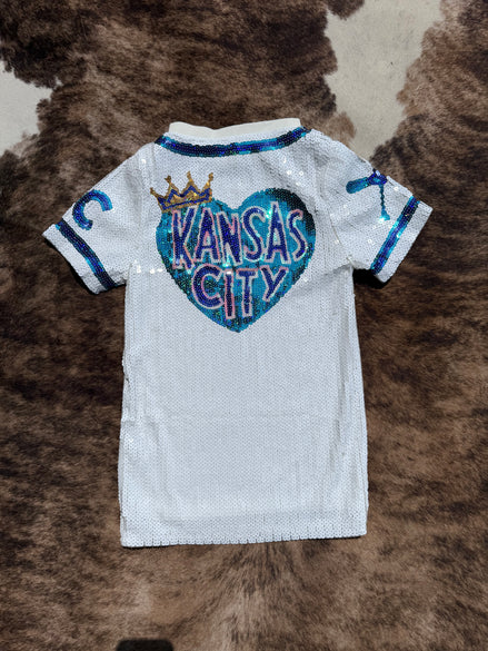 KIDS Royals Sequin Dress (white)
