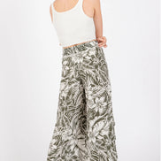 Overlap Front Split Thigh Pants (Green)