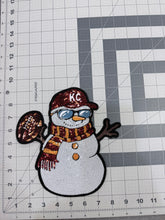 Load image into Gallery viewer, Sequin Snowman Chiefs Kids Size Patch

