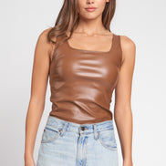 Faux Leather Bodysuit