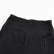 Wide Waistband Ribbed Knit Leggings