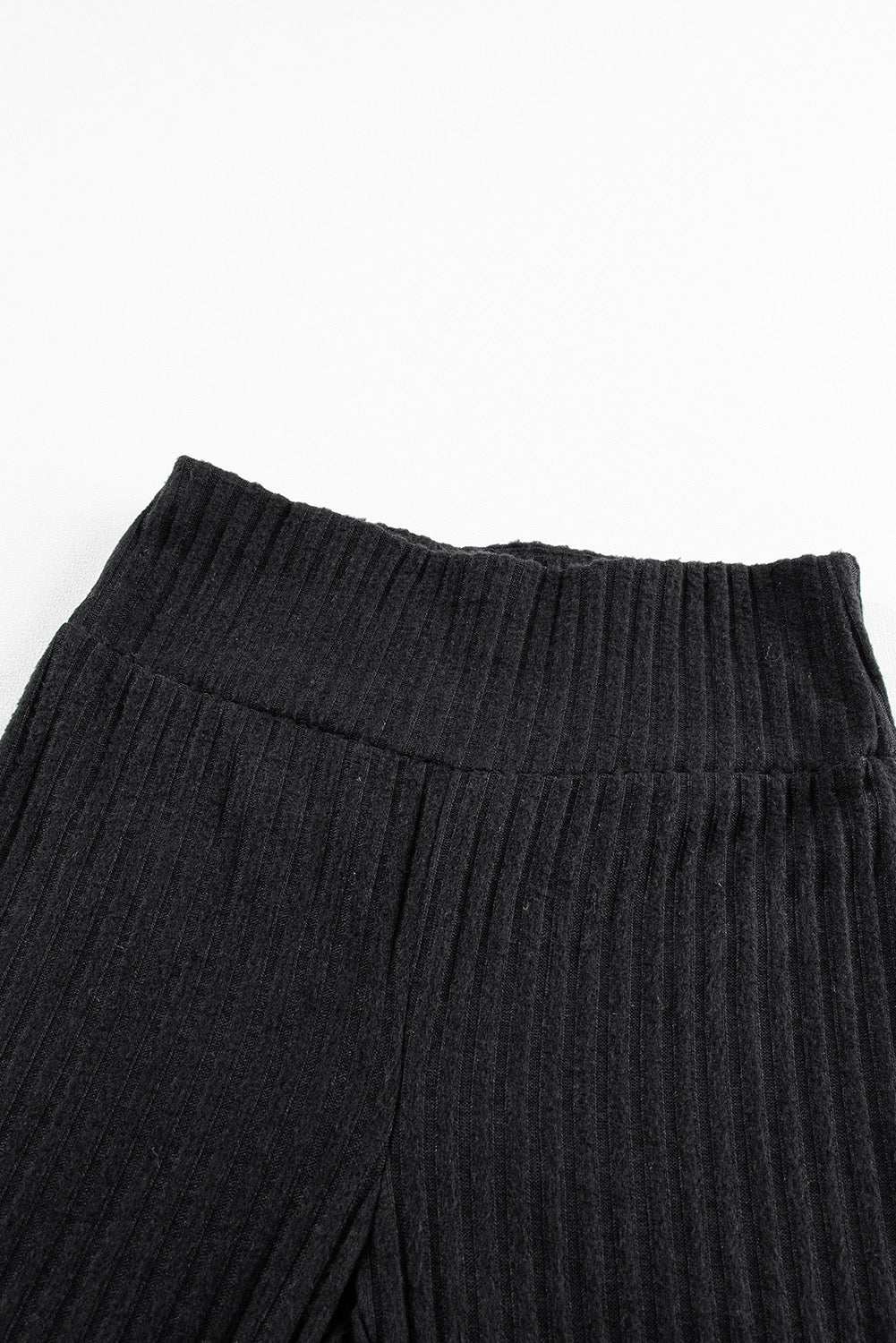Wide Waistband Ribbed Knit Leggings