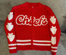 Load image into Gallery viewer, Zip-Up Chiefs Sweater (Red and White)
