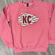 Sequin Holiday Arrowhead Cake Chiefs Sweatshirt