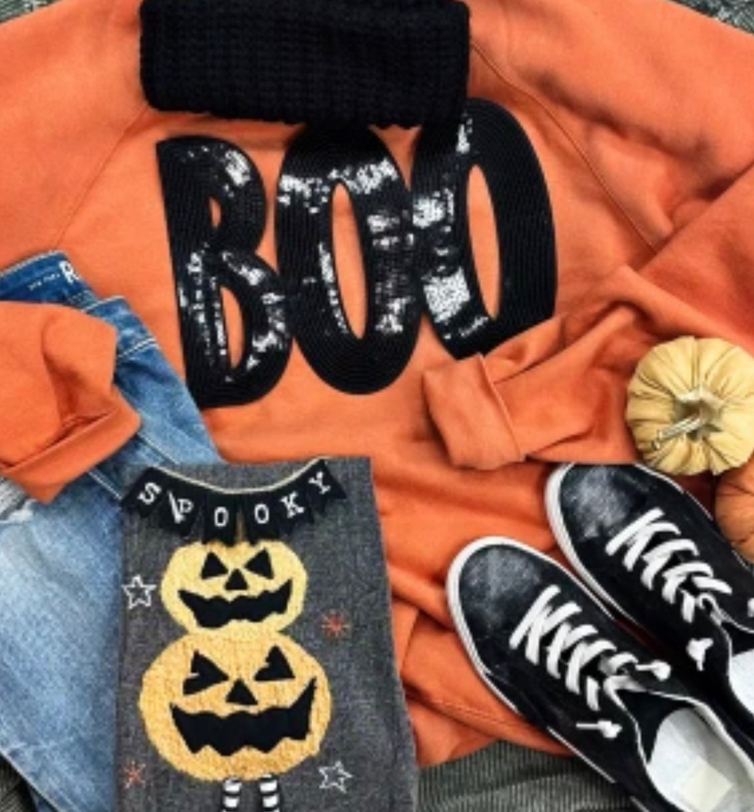 BOO Sequin Halloween Patch (black)