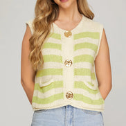 Gold Button Sweater Vest