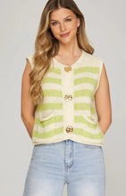 Load image into Gallery viewer, Gold Button Sweater Vest

