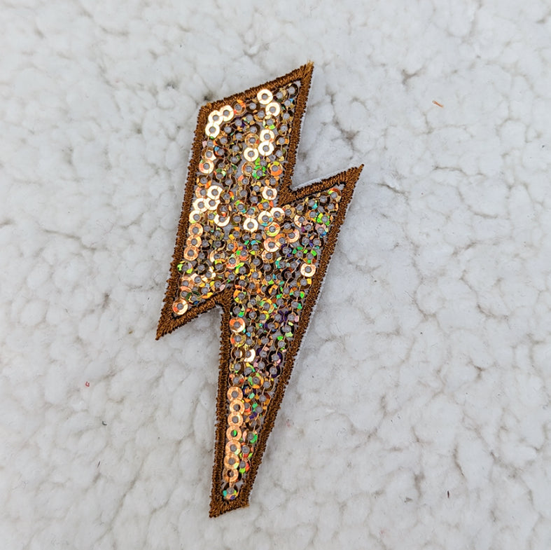 Sequin Lightning Bolt Gold