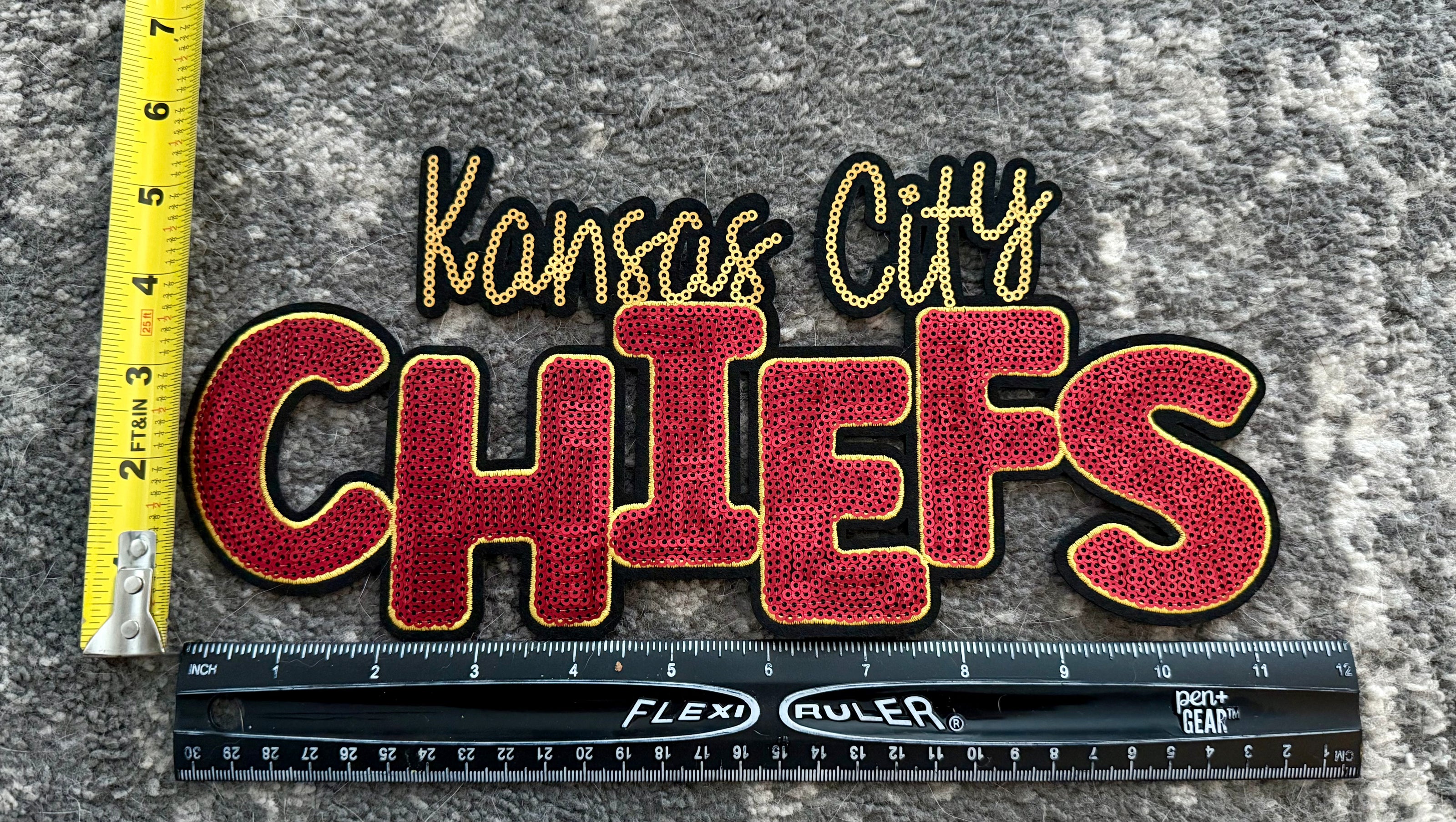 Kansas City Chiefs Metallic Sequin X-Large Patch