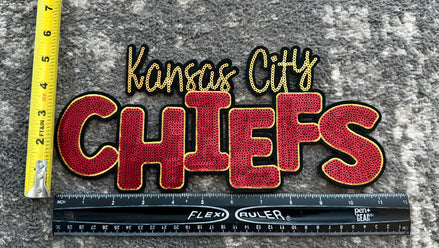 Kansas City Chiefs Metallic Sequin X-Large Patch