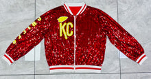 Load image into Gallery viewer, CHIEFS Sequin Bomber Jacket
