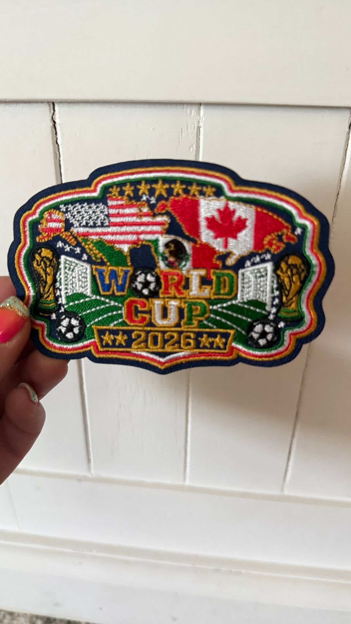 World Cup Soccer Field Embroidered Patch (4 inch)