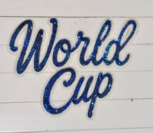 Load image into Gallery viewer, World Cup Script (Blue) Sequin Patch (11 inch)
