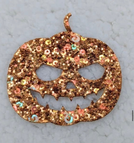 Pumpkin Glitter Halloween Patch