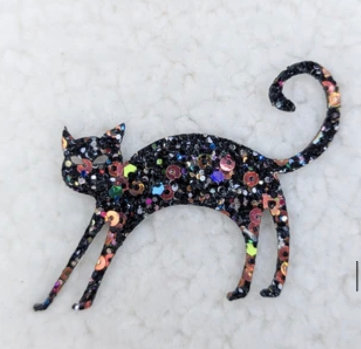 Cat Glitter Halloween Patch