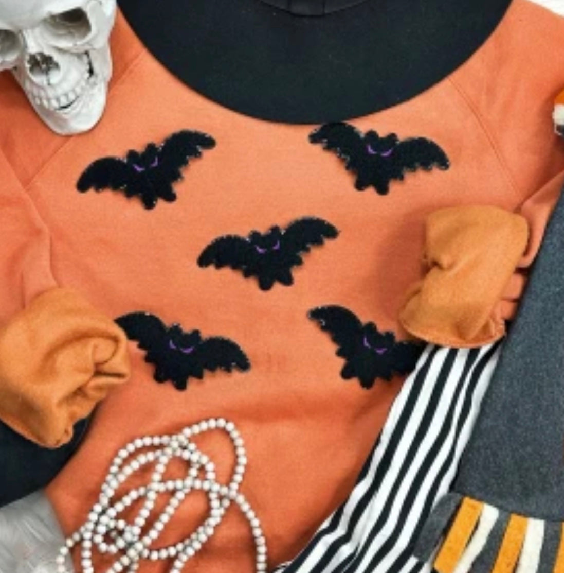 Bat Chenille Halloween Patch (qty 1)