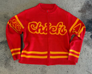 Zip-Up Chiefs Sweater (Red and Yellow)