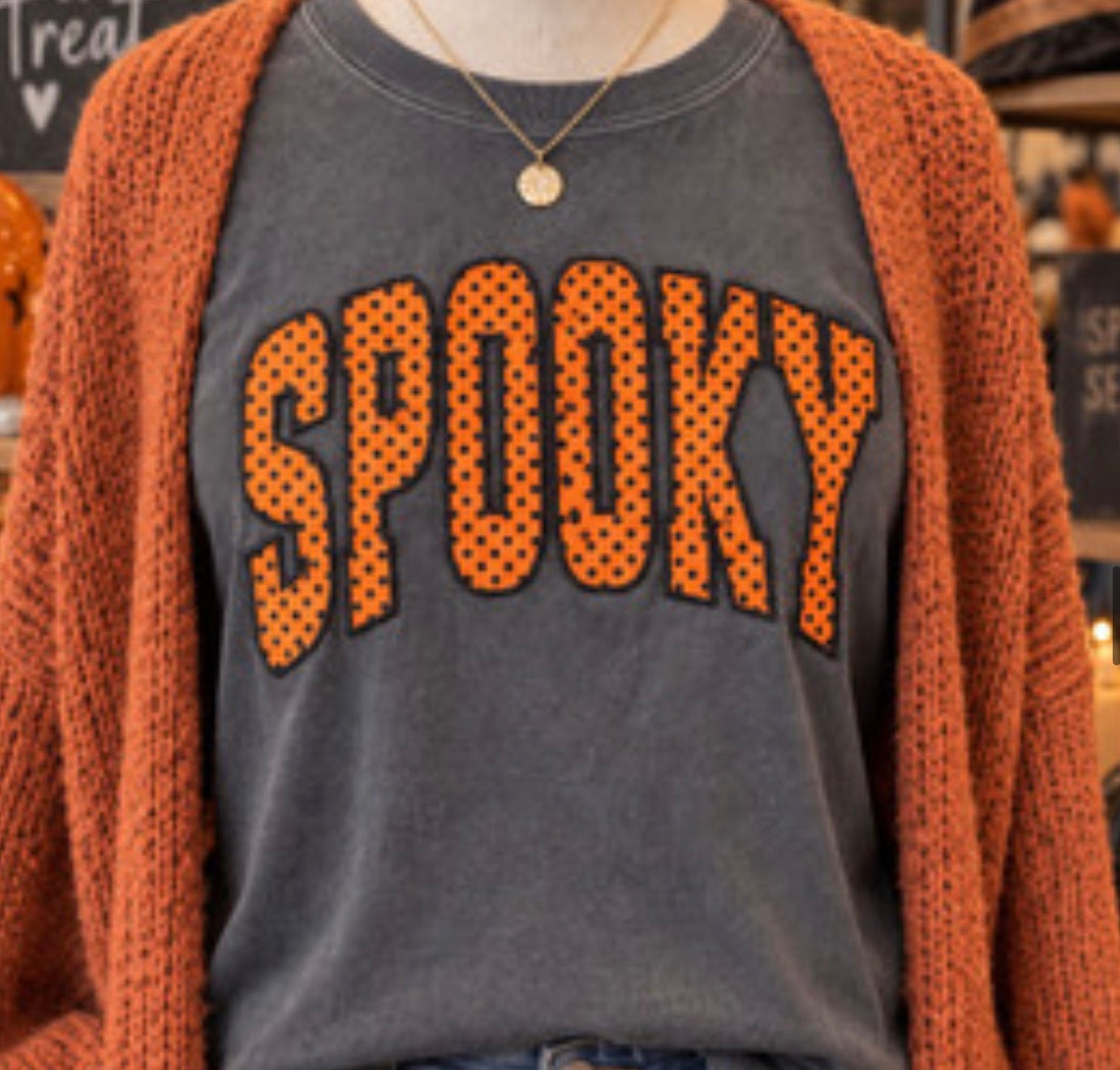 Spooky Corduroy Halloween Patch (Orange w black dots)