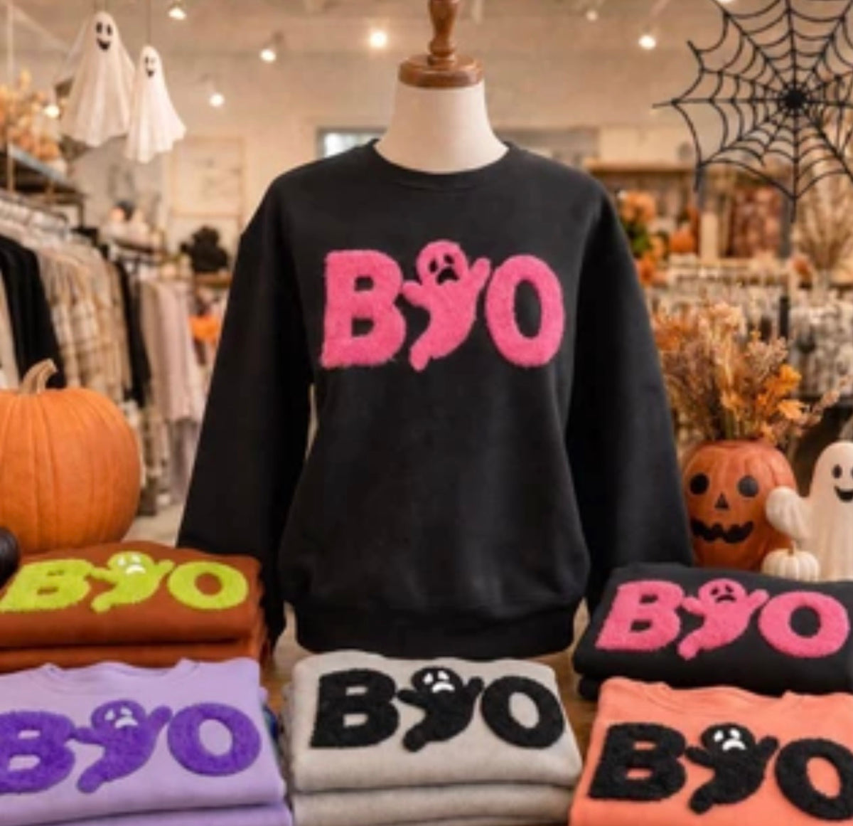 Boo Ghost Fluffy Halloween Patch