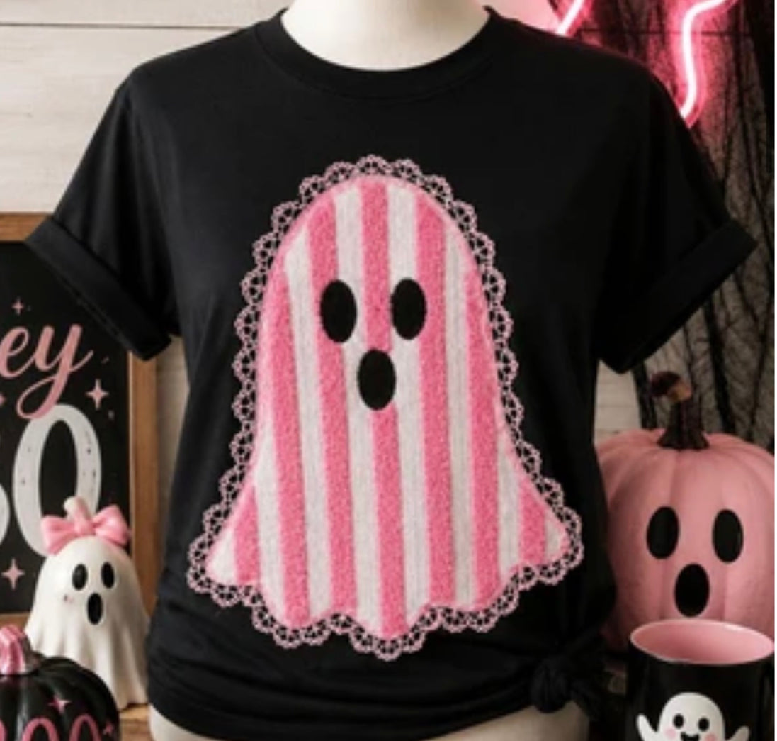 Ghost Chenille with Lace Border Halloween Patch