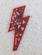 Sequin Lightning Bolt Red