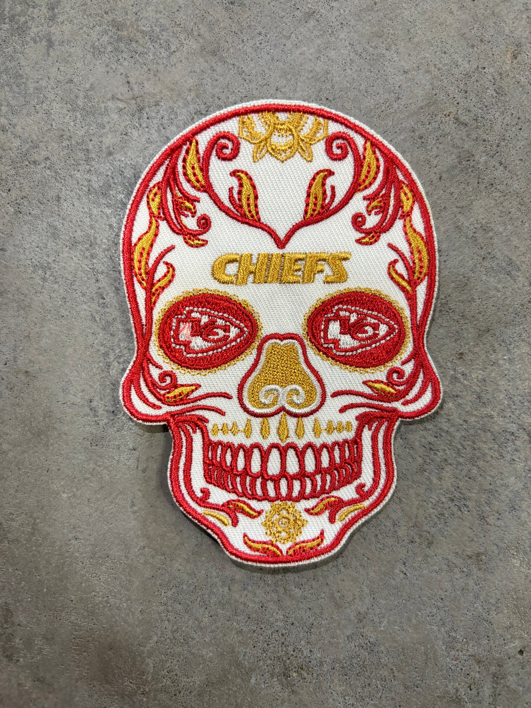 Chiefs Skull Iron-On Patch