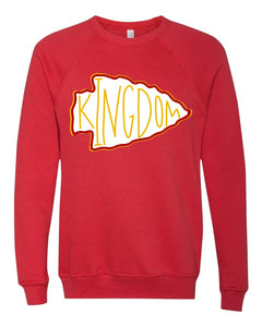 Distressed Kingdom Arrowhead Sweatshirt - White, Yellow, & Red Design