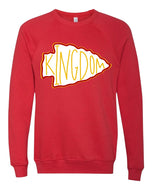 Distressed Kingdom Arrowhead Sweatshirt - White, Yellow, & Red Design