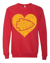 Load image into Gallery viewer, Arrowhead Heart Sweatshirt - Yellow Design
