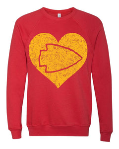 Arrowhead Heart Sweatshirt - Yellow Design