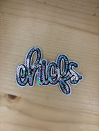 Chiefs Lettering Patch - White- 4 inch
