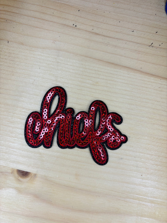 Chiefs Lettering Patch - Red- 4 inch
