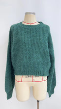 Load image into Gallery viewer, Teal Knit Fuzzy Sweater
