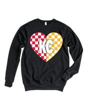 Load image into Gallery viewer, Checkered Heart KC Sweatshirt
