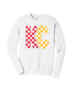 Checkered KC Sweatshirt - Red & Yellow Design