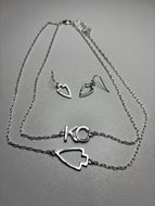 KC Double Layer Necklace and Earring Set
