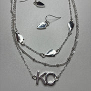 KC Triple Layer Necklace and Earring Set