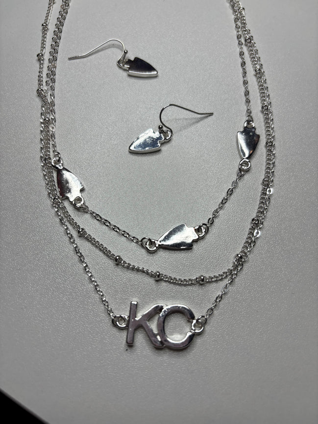 KC Triple Layer Necklace and Earring Set