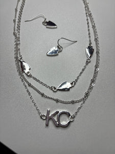 KC Triple Layer Necklace and Earring Set