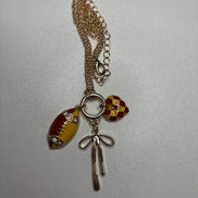 Chiefs Gold Necklace w/ Football, Heart, & Bow