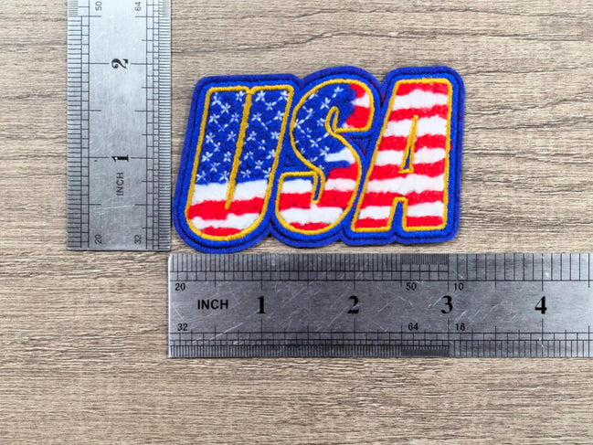 USA Stars and Stripes Chenille Patch (3 inch)