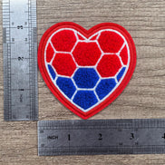 Soccer Heart Chenille Patch (3 inch)