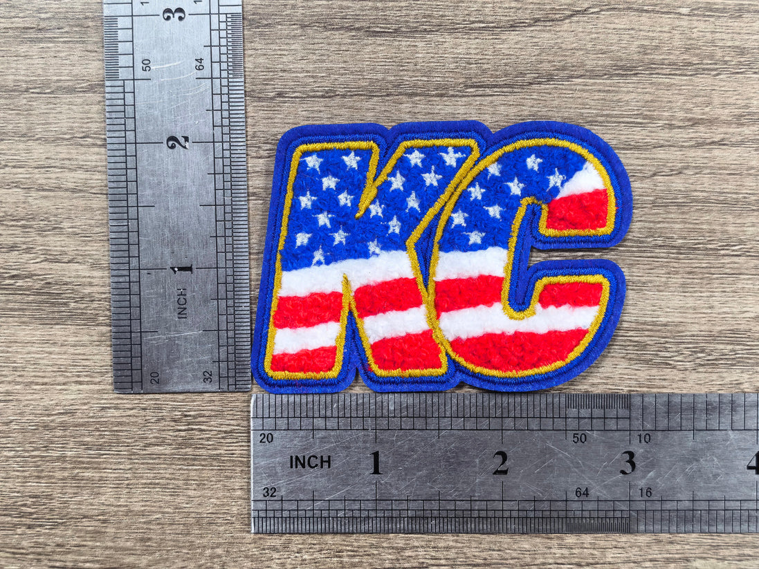 USA KC Stars and Stripes Chenille Patch (3 inch)