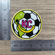 Kids Smiley Soccer Ball Embroidered Patch (3 inch)