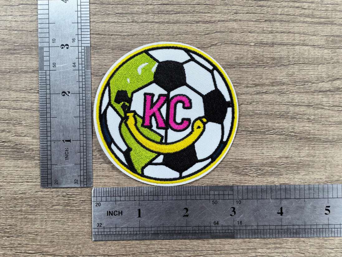Kids Smiley Soccer Ball Embroidered Patch (3 inch)