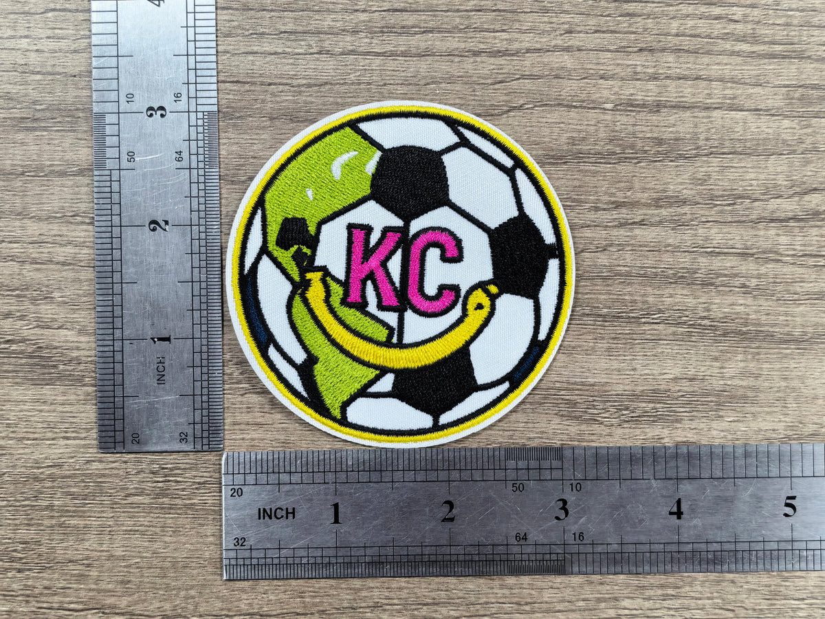 Kids Smiley Soccer Ball Embroidered Patch (3 inch)