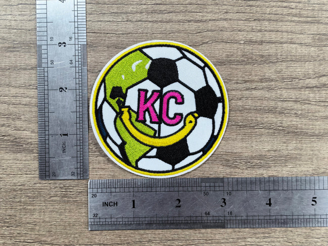 Kids Smiley Soccer Ball Embroidered Patch (3 inch)