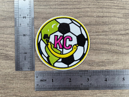 Kids Smiley Soccer Ball Embroidered Patch (3 inch)